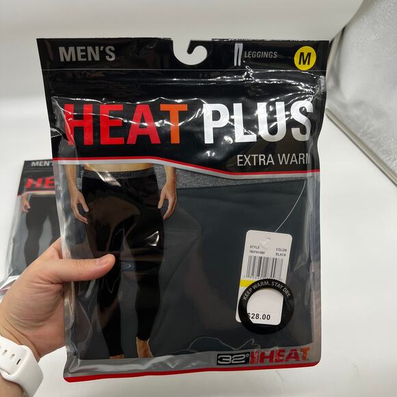 Mens 32 Degrees 3 Packs Heat Plus Leggings Extra Warm Black Size Medium - Picture 2 of 5